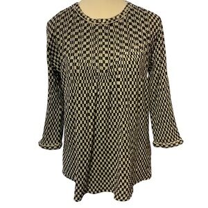 Scotch & Soda Amsterdams Blauw Black & White Check Cotton Tunic Top Size 2